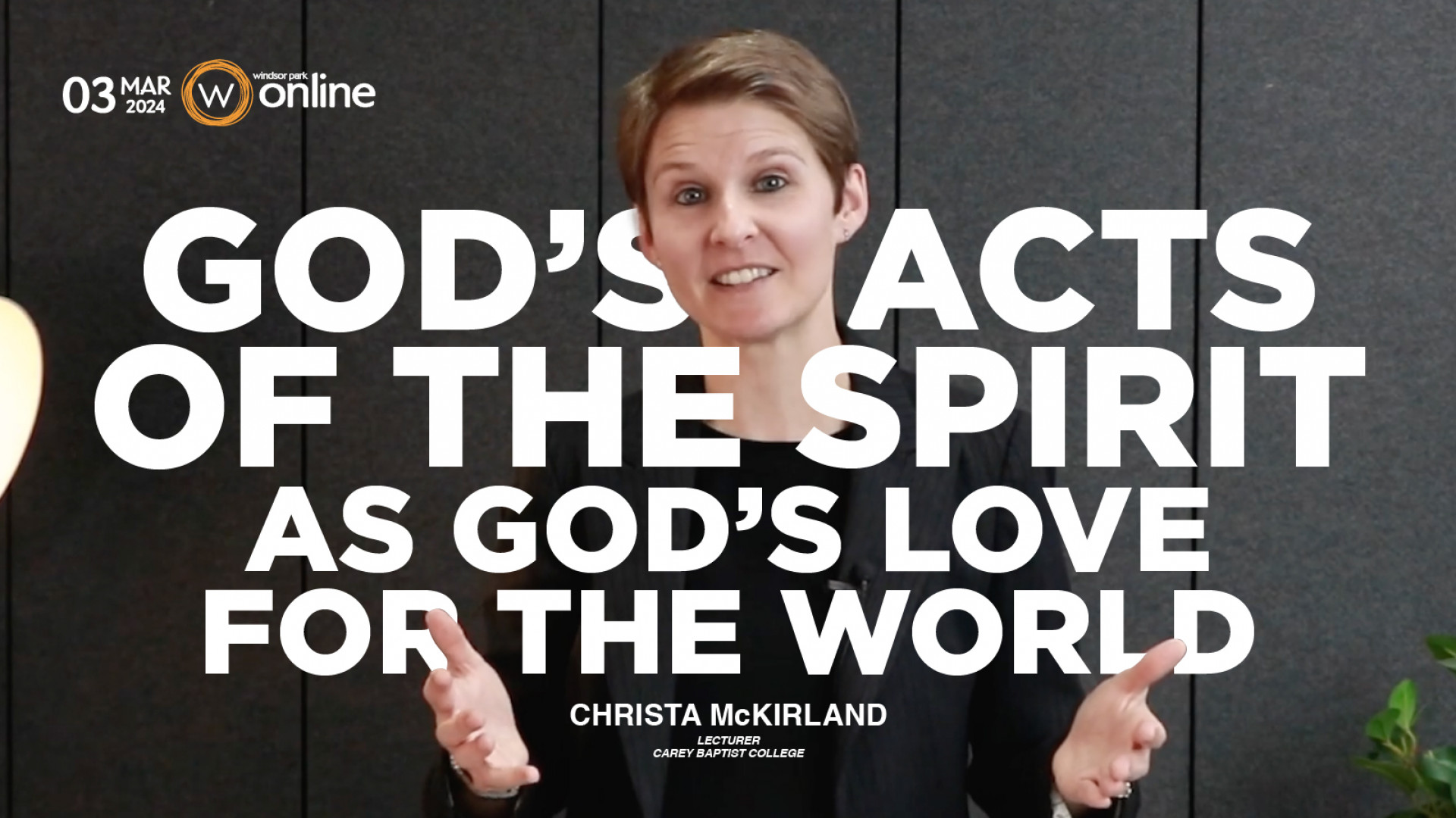 God’s Acts of the Spirit as God’s Love for the World Image